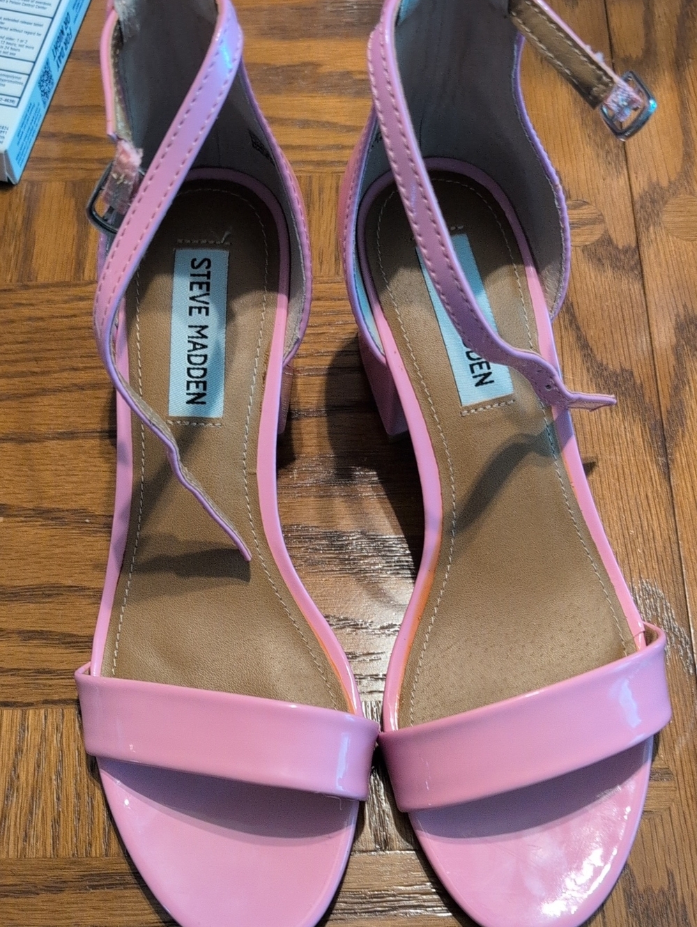 Steve Madden Pink Patent Irenee Ankle Strap Sandal